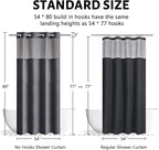 No Hook Waffle Weave Shower Curtain with Snap in Fabric Liner Set,Heavy Duty Textured Bathroom Curtain with See Through Window,Waterproof & Machine Washable,Dark Grey,54x80 Inch