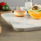 Koville Italian Natural Marble Cutting Board for Kitchen, 16x12inch Large Hand Crafted Marble Slab for Cheese, Charcuterie, Pastry Board - Wedding Gift, House Warming Gift