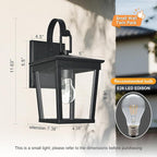 ALVIME Outdoor Wall Light Fixtures, Waterproof Outdoor Sconce Lights, Exterior Wall Lanterns, Porch Outside Lighting for Entryway, Backyard, Patio, Garage, Clear Seeded Glass Black 2 Pack