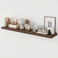 48 Inch Floating Shelves, 9.3" Deep Floating Shelf Wall Mounted, 48" Wall Shelves, Rustic Deep Bookshelf, Large Display Shelves & Storage Shelves for Bedroom, Living Room, Walnut, Set of 1
