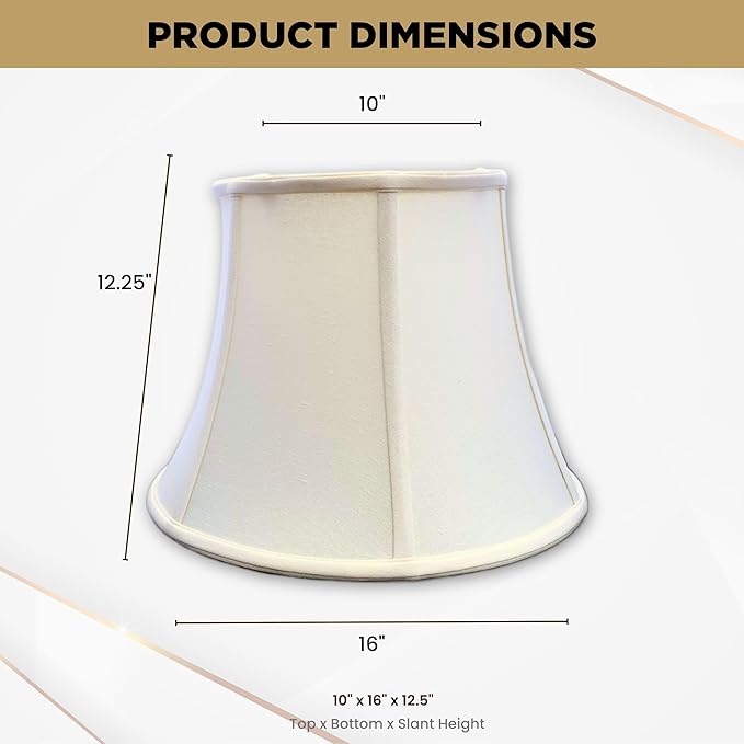 Royal Designs, Inc. BSO-708-16LNEG Modified Bell Basic Lamp Shade, 10 x 16 x 12.5, Linen Eggshell