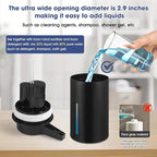2 Pack Automatic Liquid Soap Dispenser, 13.5oz Touchless Electric Hand Soap Dispenser, Rechargeable Liquid Pump for Bathroom or Kitchen Sink, Waterproof Design (Black)