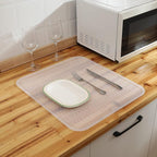 Silicone Dish Drying Mat for Multiple Usage,Easy clean,Eco-friendly,Heat-resistant Silicone Mat for Kitchen Counter or Sink,Refrigerator or Drawer Liner Translucent 2XL 24 inches x 18 inches