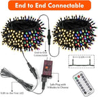 82FT 200 LED Color Changing Christmas String Lights with Remote & Timer & Memory Function, 8 Lighting Modes Waterproof Fairy String Lights for Xmas Tree Holiday Party Garden (Warm White & Multicolor)