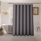 Inhousolu Fabric Shower Curtain Waffle Weave, Graphite Grey 230 GSM Heavy Duty, Weighted Hem, 14 Metal Hooks, Water Repellent, Machine Washable, Hotel Spa Luxury Bath Curtain Set, 72 x 84 Inch