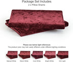 PHF Truly Velvet Pillowcases King Size, No Insert, 2 Pack Ultra Soft Breathable Pillow Shams Covers with Envelope Closure, 20" X 36" Luxury Cozy Warm Fuzzy Flannel, Wine Red
