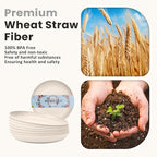 Homienly Plastic Dinner Plates, Wheat Straw Plates 11 Inch, Lightweight Unbreakable Plates Set of 8, Microwave Safe Plates, Deep Plates for Dinner - Beige