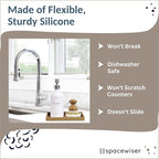 Countertop and Vanity Tray – Small 7.7" Silicone Soap Dispenser Trays, Flexible Bathroom Trays, Dish Soap Holder Kitchen Counter Caddy, Organizer Sink Tray for Soaps Bottles, Sponge, Keys