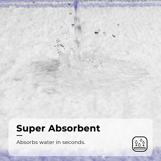 GRANNY SAYS Microfiber Bathroom Rugs Non Slip Washable, Water Absorbent Bathroom Mats for Tub, Soft Bath Mats for Bath Floor & Shower, Bath Rug, 20" x 32", Purple