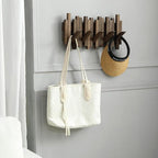 Natural Wood Wall Mounted Piano Coat Rack| Coat Rack Wall Mount| Flip Down Wall Hook Rack 5 Hooks| Entryway Coat Rack,Made of Acacia Wood (Walnut Color Dyed with Wood Wax Oil).Wall Art