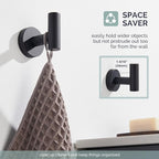 Angle Simple Towel Hook for Bathroom, Stainless Steel Robe Coat Hook for Wall, Hand Towel Hanger, Matte Black