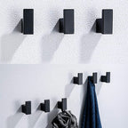 RANDOM Matte Black Towel Hooks for Bathrooms Kitchen Black Hooks for Hanging 2 Pack SUS 304 Stainless Steel Wall Hooks Modern Bathroom Hardware Accessories Coat Robe Hook Wall Mounted.96009-8MB