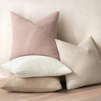 MIULEE 20x20 Inch Decorative Pillow Covers for Couch Bed Set of 2 Textured Boucle Neutral Winter Throw Pillows Pink Accent Solid Cushion Pillowcases Sofa Livingroom Home Decor
