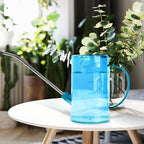 Small Plastic Watering Can - for Home Garden - with Long Spout - 1/4 Gallon - 34 Oz - Sky Blue