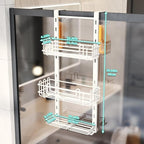 HapiRm 3 Tier Over the Door Shower Caddy, Hanging Shower Caddy with 16 Hooks and 2 Soap Holders, No Drilling Adjustable Hanging Bathroom Organizer - White