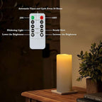 Homemory 4" x 10" Large Waterproof Outdoor Flameless Candles, Battery Operated LED Pillar Candles with Remote and Timers for Indoor Outdoor Lanterns, Long Lasting, Dark Ivory, Set of 2