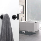 NearMoon Bath Towel Hooks- SUS 304 Stainless Steel Robe Hook Holder, Heavy Duty Coat Hook for Bathroom Livingroom Hotel Kitchen Garage, Wall Mounted (Matte Black, 4 Pack)