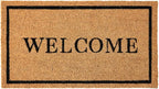 KANKUN Coco Coir Door Mat with Heavy Duty Backing, Welcome Doormat (17" x 30"), Doormat Entrance (Welcome2)