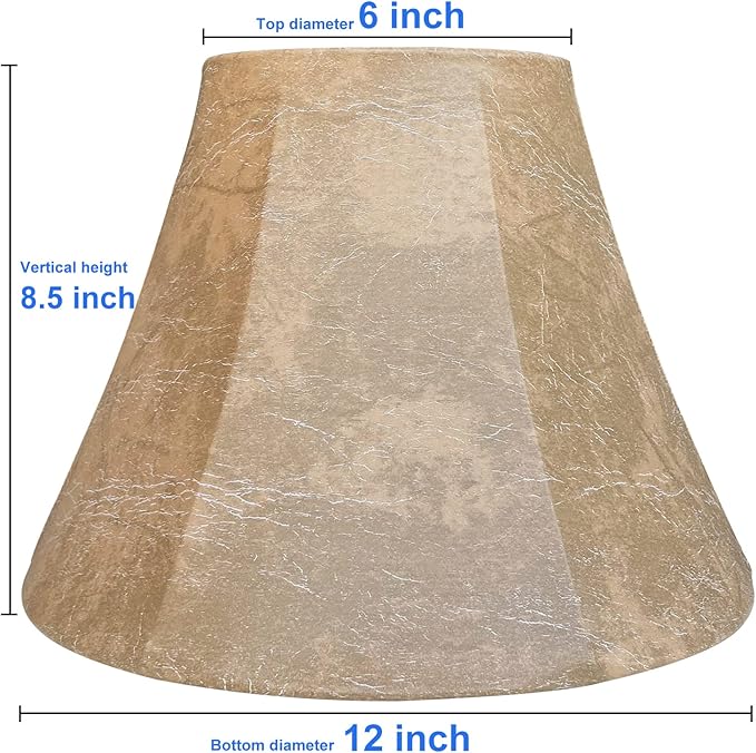 Lamp Shades Set of 2,TOOTOO STAR Imitation Sheepskin Lampshade 6" Top x 12" Bottom x 8.5" High,Floor lamp and table lamp shade spider Fitter