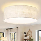 Hamilyeah LED Ceiling Light Flush Mount 24W, 12inch Kitchen Lighting Fixture Ceiling Mount with Fabric Shade, Dimmable Ceiling Lighting Fixture 5CCT for Bedroom, Bathroom, Living Room, Kitchen