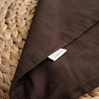 Jeanerlor Cotton Linen Square Decorative Throw Pillow Case Cushion Cover with Twin Needles Stitch on Edge, 12"x20"(30 x 50cm), 2 Pcs, Brown