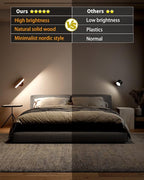 Battery Operated Wall Sconce Set of Two,Rechargeable Wall Lights with Remote,Wall Light for Bedroom Battery Operated, Dimmable Cordless Wall Mount Lamp with 3 Color Temperature for Bedside