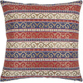 Kilim Throw Pillow Covers Red and Blue - 18 x 18 Inches Decorative Moroccan Pillows, Boho Room Decor for Couch, Bohemian Square Case for Farmhouse, Ethnic Shams, Aztec, Patio, Porch