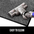 GORILLA GRIP Traffic Guard Door Mat, 47x35, Heavy Duty Welcome Mats, Commercial Office Space Doormat, Waterproof, Fade Resistant, Strong Rubber Backing, Low Profile, Shoe and Boot Scraper, Light Gray