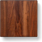 John Boos B Series Square Wooden Walnut Cutting Board 9”x9” – 1.5” Thick, 3-lb Non-Reversible Butcher Block with Wood Bun Feet & Edge-Grain