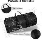 Waterproof Outdoor Blanket 92”X 60” Packable, Stadium Blankets for Camping with Quilted Fleece Lining, Large Windproof Emergency Throw Mat for Garss Picnic Hiking Road Trip, Machine Washable, Black
