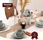 Pearl Dots Stoneware Dinnerware Set (20pc Set, Teal)