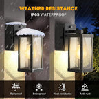 Porch Light with Outlet, Dusk to Dawn Outdoor Light with GFCI Outlet Porch Wall Sconce Waterproof Exterior Light Fixtures Outside for House Patio Garage Hallway