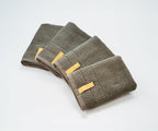 【Proof of Purity】 Wash Cloth, 7.1 x 7.1 inch, 100% Organic Cotton, OliveGreen(Marked as Dark Gray),Double-Ply Yarn 30/2, Oeko-Tex Class 1, Loop-Dense, Made in Japan,Pack of 4