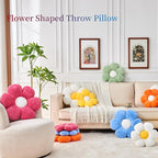 Daisy Pillow, 15.7In Cute Flower Shaped Decorative Plush Pillow for Sofa, Couch, Bed & Reading Tent