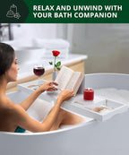 ROYAL CRAFT WOOD Premium Bathtub Tray - Expandable Bath Tray for Tub - Luxury Bathtub & Bathroom Accessories