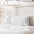 Fancy Homi Pure White Long Body Lumbar Lumbar Decorative Throw Pillow Covers 14x36 Inch for Bed Couch Bedroom Bench, Soft Corduroy Rectangle Solid Pillow Case, Rustic Farmhouse Boho Room Decor