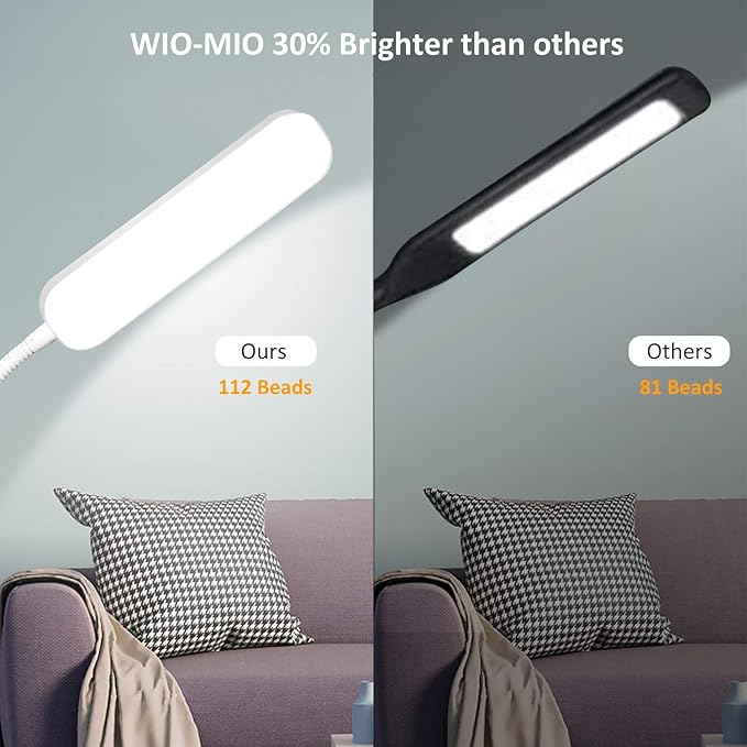 Floor Lamps, 15w/1000lm Bright LED Floor Lamp with Stepless Adjustable 3000K-6000K Colors and Dimmer, Remote and Touch Control Reading Lamp, Adjustable Gooseneck Floor Lamp for Living Room