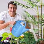 PMU 2 Gallon Watering Can - Garden Watering Can for Indoor & Outdoor Plants - Plastic Water Can with Detachable Sprinkler Head - Large Water Pot, Made in USA - Blue Pkg/1