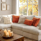 MIULEE Pack of 2 Decorative Pillow Covers Fall Thick Soft Plush Faux Fur Lumbar Throw Pillows Luxury Home Decor for Couch Bedroom Living Room Sofa,12x20 Inch Burnt Orange