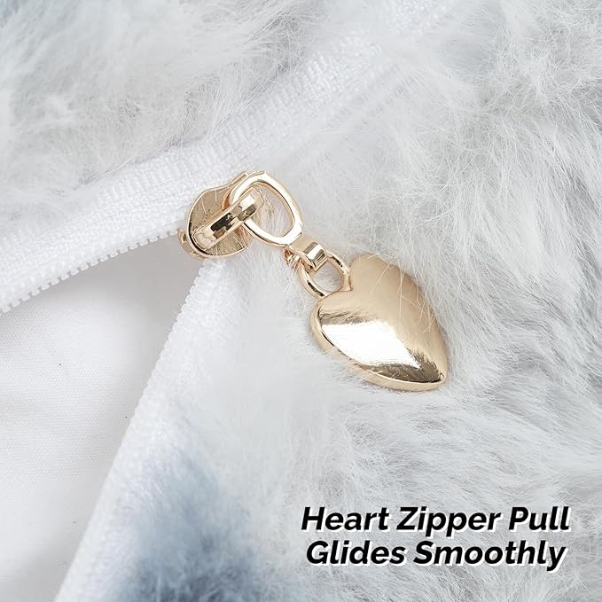 FUTEI Blue White Decorative Throw Pillow Covers 12x20 Inch Set of 2,Soft Fuzzy Faux Rabbit Fur Pillow Case with Raised Texture,Neutral Boho Home Decor for Couch Bed Living Room