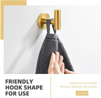 Angle Simple Bathroom Towel Hook, SUS304 Stainless Steel Bath Towel Holder, Robe Hook for Wall, Brushed Gold