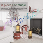 Christmas Decorations Home Lighted Christmas Snow Globe Christmas Lanterns Water Lanterns Glittering with Music USB and Battery Operated Singing Snow Globe Decoratives (Christmas Tree)