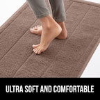 GORILLA GRIP Dirt Grabber Mesh Doormat, Low-Profile, Stain and Fade Resistant Heavy Duty Quick Dry Striped Doormats, Mats for Indoor or Outdoor Entry, Shoe Scraper, Garage Entrance Mat, 35x23, Latte