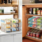 Can Organizer for Pantry, 3 Sets 3 Tiers Can Storage Organizer Pantry,Soda Can Organizer for Fridge 36 Cans Rack Automatic Rolling Stackable Canned Food Organizer,Clear