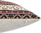 Burgundy Throw Pillow Covers Red and Black Kilim - 18 x 18 Inches Decorative Pillows, Boho Room Decor for Couch, Bohemian Outdoor Case for Farmhouse, Ethnic, Aztec, for Diwan
