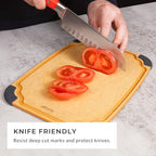 Elihome essential Series Wood Fiber Cutting Board for Kitchen, 12pcs Pack, Knife Friendly, Dishwasher Safe, Non-Slip Feet, Juice Groove, Reversible, Non-Porous, Eco Friendly, 10"x 7" SMALL