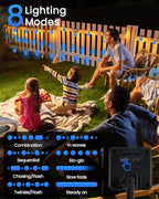 LORRYTE 2-Pack 120 LED Blue Solar Christmas Lights Outdoor - 72FT Crystal Globe Waterproof Solar String Lights with 8 Lighting Modes for Christmas Decorations, Garden, Patio, Party, Porch