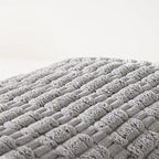 Fancy Homi Gray Long Lumbar Farmhouse Decorative Throw Pillow Covers 14x36 Inch for Bed Couch Bed Sofa, Rustic Boho Room Decor, Soft Striped Corduroy Rectangle Cushion Case 35x91 cm