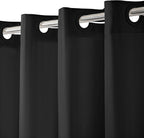 No Hook Shower Curtain, Black Modern Chevron Striped Luxury Hotel Style, Washable Waterproof Fabric for Bathroom, 15 Seconds Quick Install, 72W x 80L Inches