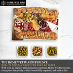 HomeWetBar Personalized Charcuterie Board Gift Set | Custom 15.75" x 11.75" White Marble & Acacia Wood Cheese Board with Serving Bowls | Perfect Housewarming + Wedding + Couples Gift Idea